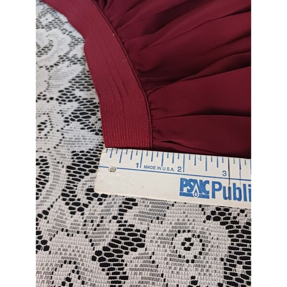 Dark Red Flowy Mini Skirt - Picture 12 of 13